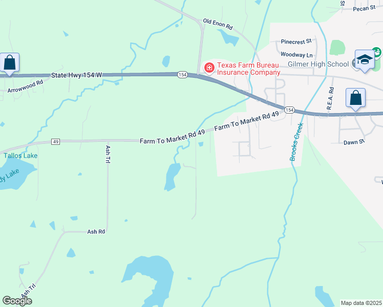 map of restaurants, bars, coffee shops, grocery stores, and more near 500 Avocado Road in Gilmer