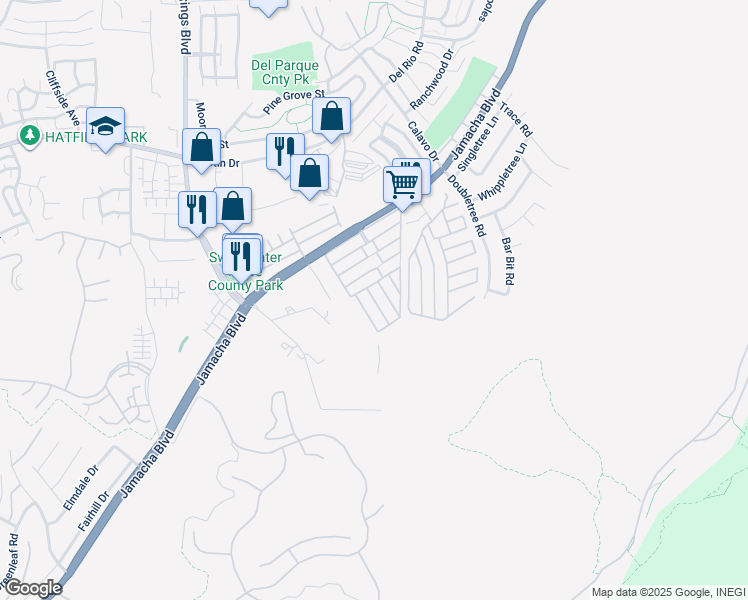 map of restaurants, bars, coffee shops, grocery stores, and more near 9th Street in Spring Valley