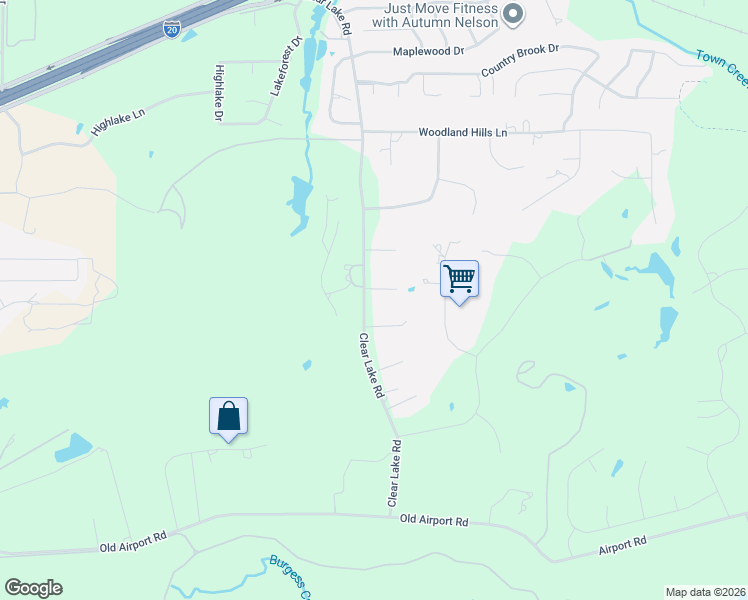 map of restaurants, bars, coffee shops, grocery stores, and more near 101 Twin Hill Court in Weatherford