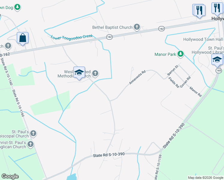 map of restaurants, bars, coffee shops, grocery stores, and more near 5006 State Road S-10-965 in Hollywood