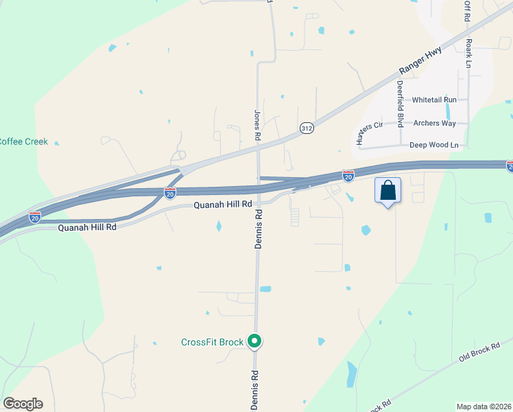map of restaurants, bars, coffee shops, grocery stores, and more near 3015 Quanah Hill Road in Weatherford