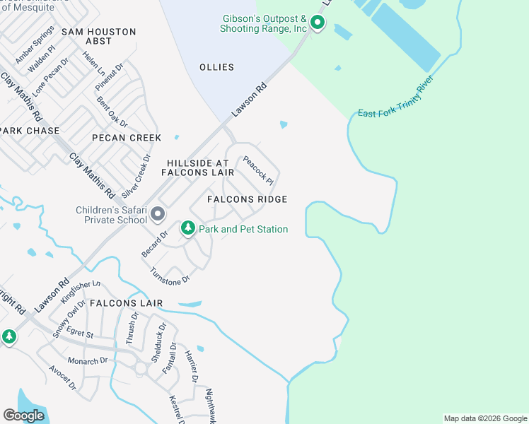 map of restaurants, bars, coffee shops, grocery stores, and more near 2216 Hummingbird Way in Mesquite