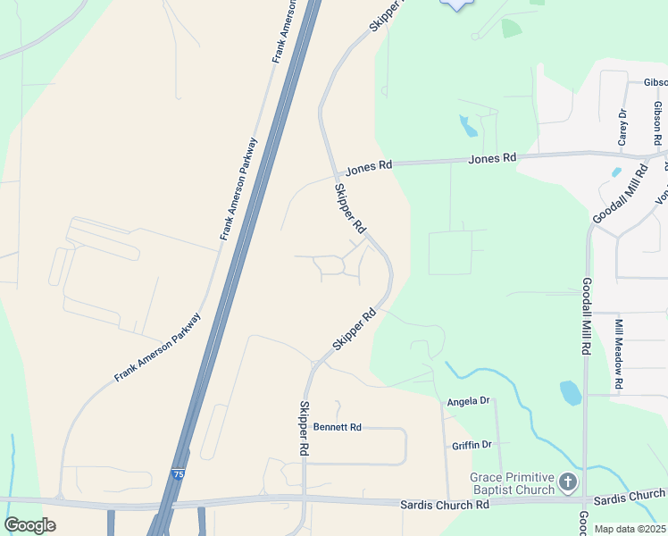 map of restaurants, bars, coffee shops, grocery stores, and more near 6687 Skipper Road in Macon