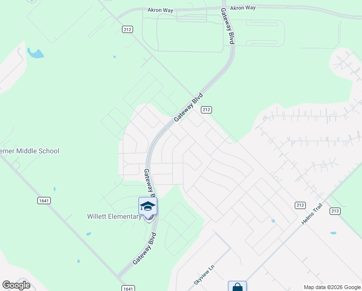 map of restaurants, bars, coffee shops, grocery stores, and more near 1621 Pegasus Drive in Forney