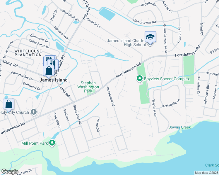 map of restaurants, bars, coffee shops, grocery stores, and more near 1135 Pemberton Farms Lane in Charleston