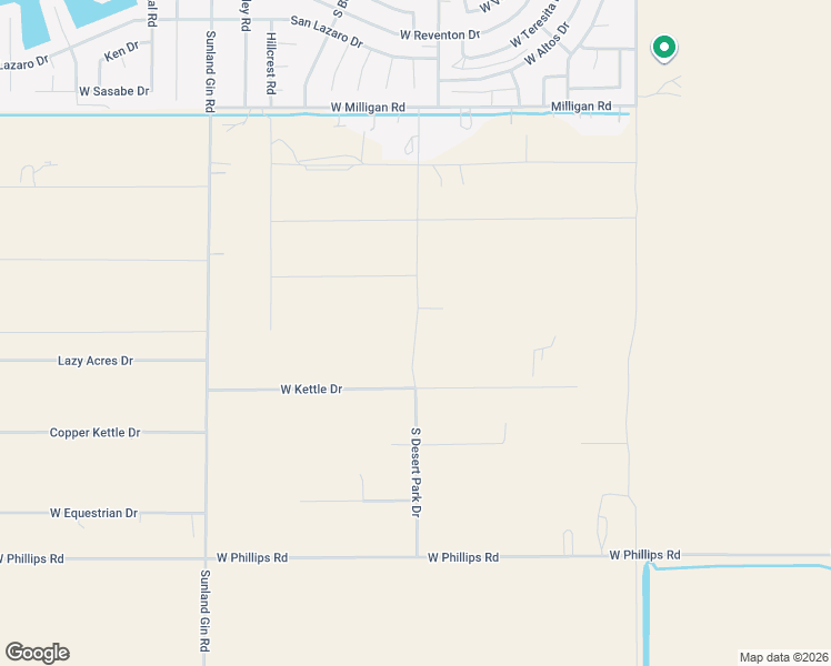 map of restaurants, bars, coffee shops, grocery stores, and more near South Desert Park Drive in Pinal County