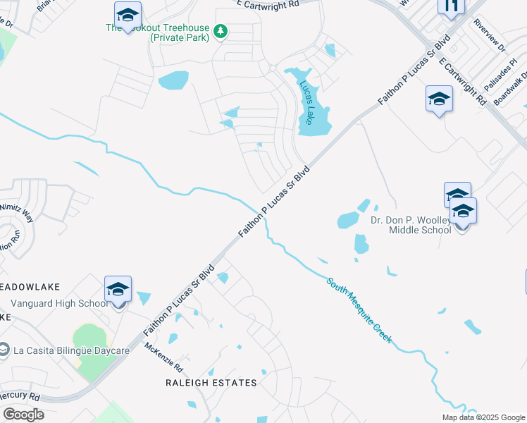 map of restaurants, bars, coffee shops, grocery stores, and more near 3633 Faithon P Lucas Sr Boulevard in Mesquite