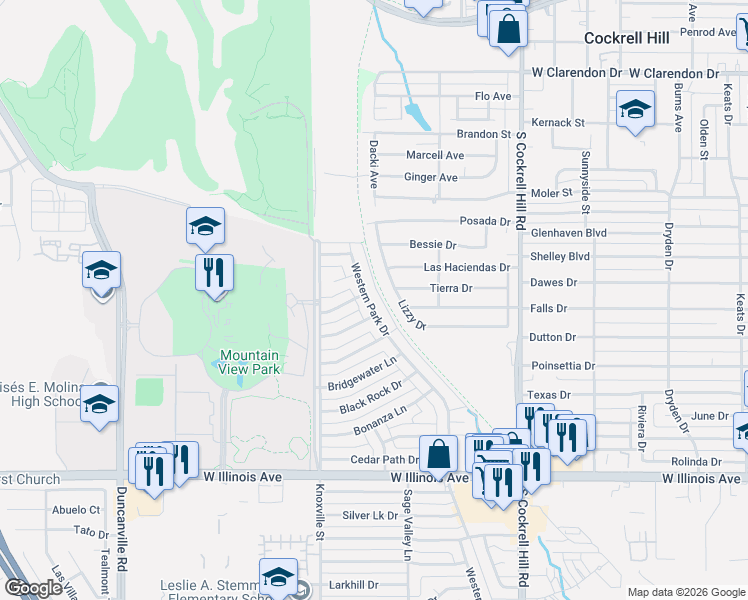 map of restaurants, bars, coffee shops, grocery stores, and more near 1669 Cedar Tone Drive in Dallas