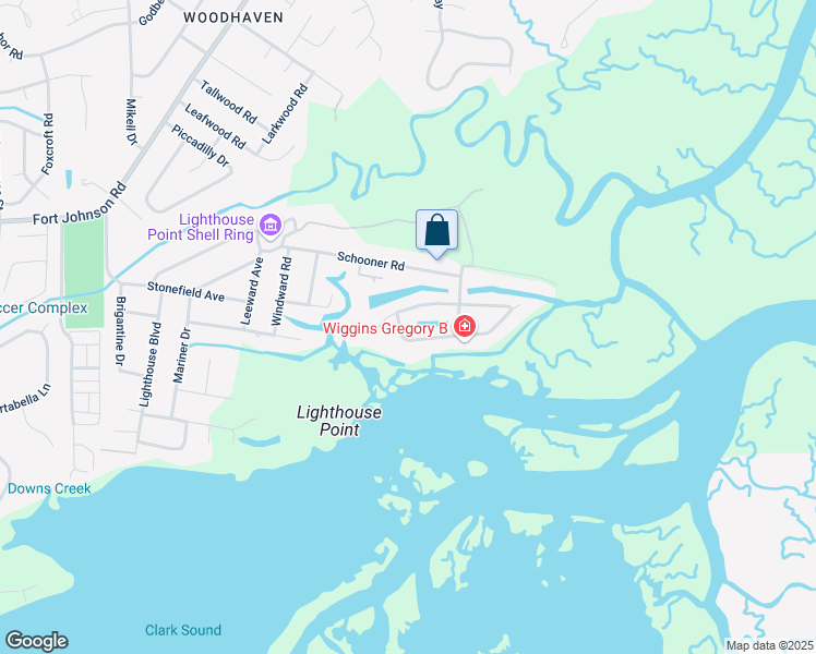 map of restaurants, bars, coffee shops, grocery stores, and more near 632 Seaward Drive in Charleston