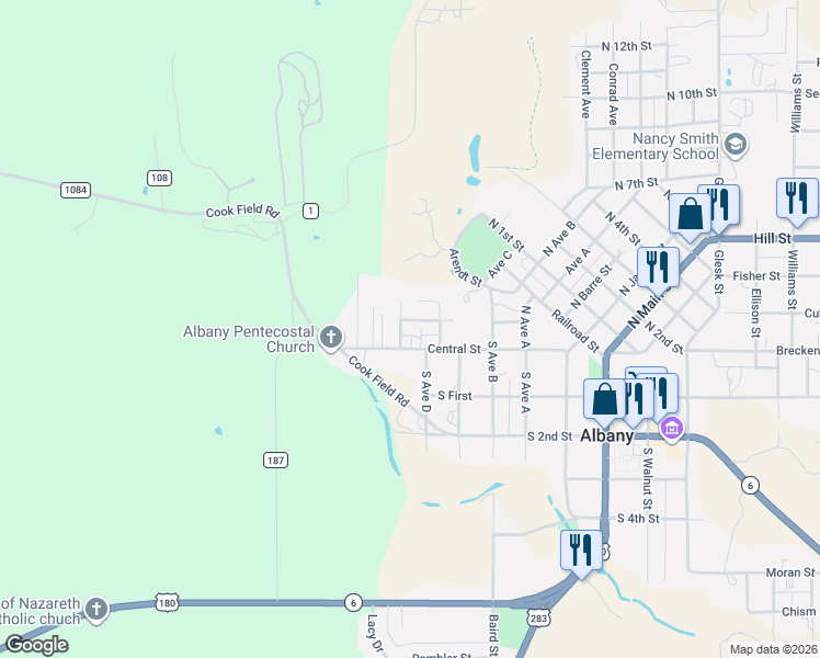 map of restaurants, bars, coffee shops, grocery stores, and more near 917 Harold Street in Albany