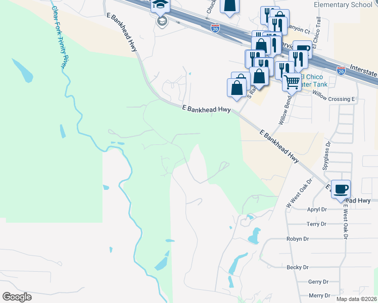 map of restaurants, bars, coffee shops, grocery stores, and more near 300 Jenkins Road in Aledo
