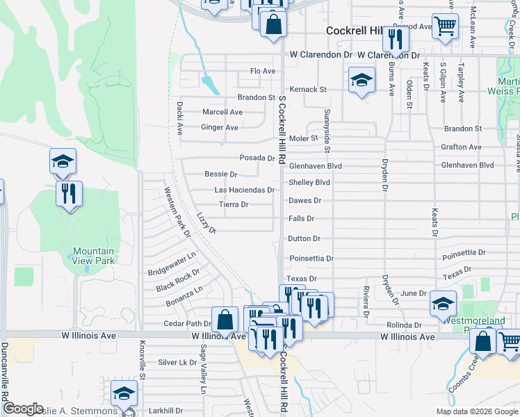 map of restaurants, bars, coffee shops, grocery stores, and more near 4410 Tierra Drive in Dallas