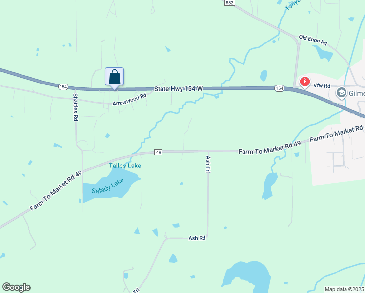 map of restaurants, bars, coffee shops, grocery stores, and more near 2172 Farm to Market 49 in Gilmer