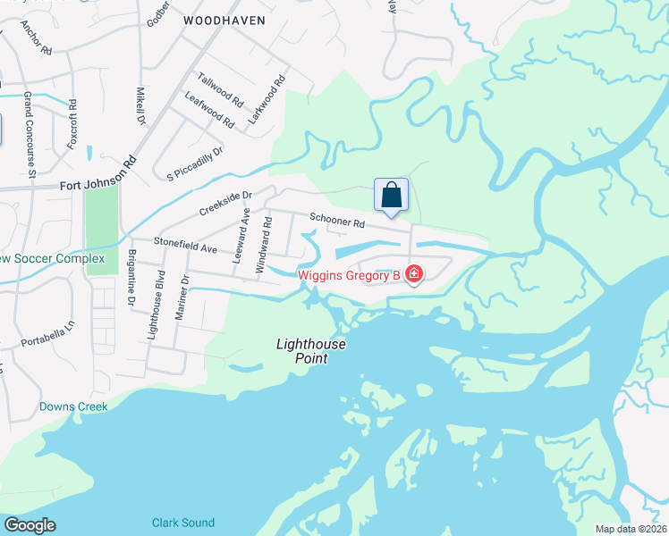 map of restaurants, bars, coffee shops, grocery stores, and more near 668 Cedar Point Drive in Charleston