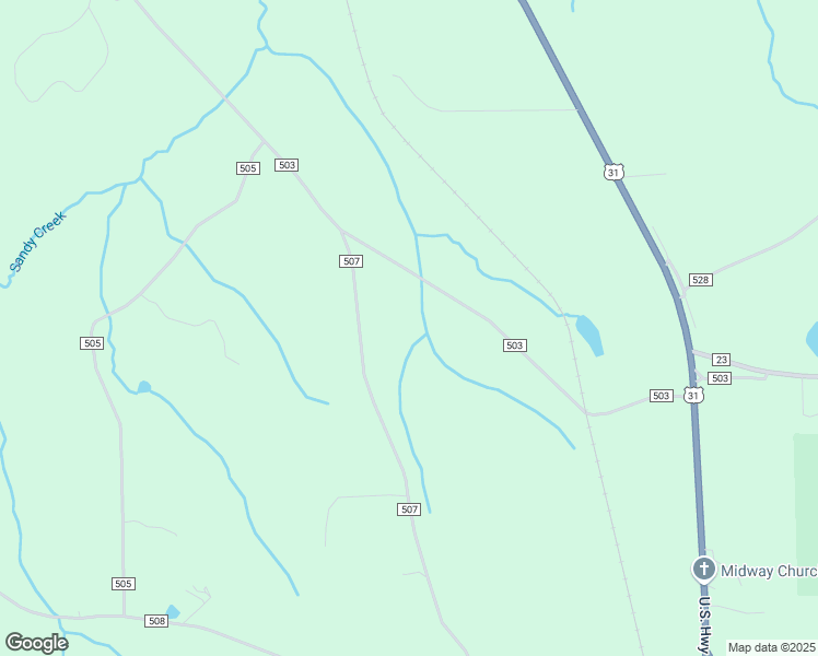 map of restaurants, bars, coffee shops, grocery stores, and more near 1398 County Road 507 in Marbury