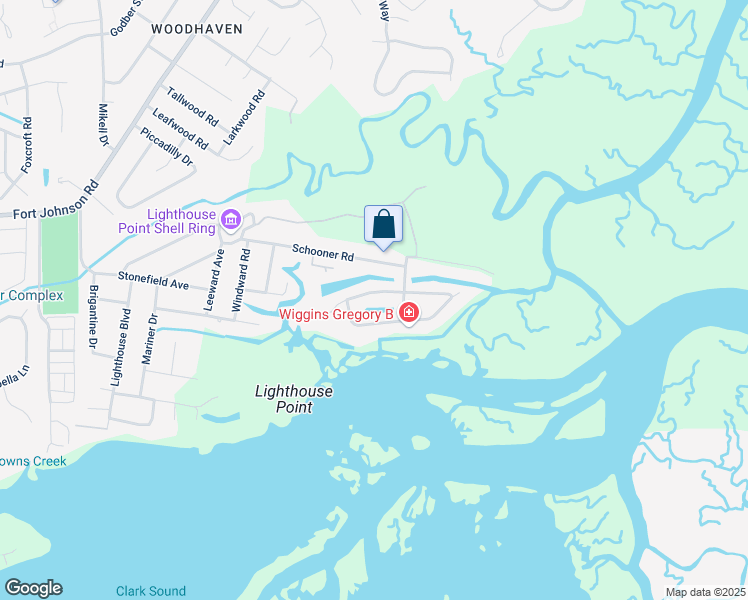 map of restaurants, bars, coffee shops, grocery stores, and more near 632 Seaward Drive in Charleston