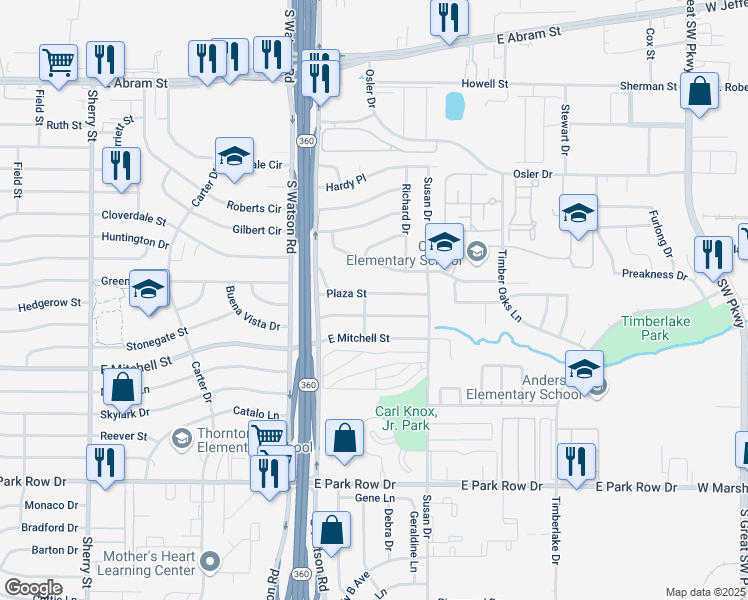 map of restaurants, bars, coffee shops, grocery stores, and more near 2809 Buena Vista Drive in Arlington