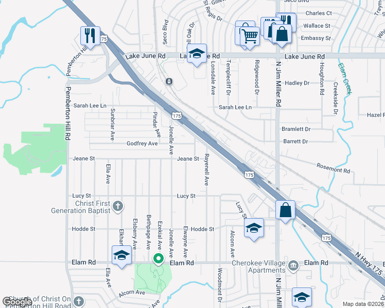 map of restaurants, bars, coffee shops, grocery stores, and more near 771 Elwayne Avenue in Dallas