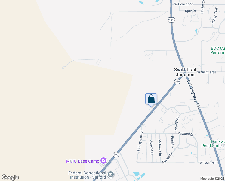 map of restaurants, bars, coffee shops, grocery stores, and more near in Swift Trail Junction