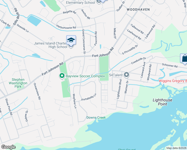 map of restaurants, bars, coffee shops, grocery stores, and more near 956 Portabella Lane in Charleston