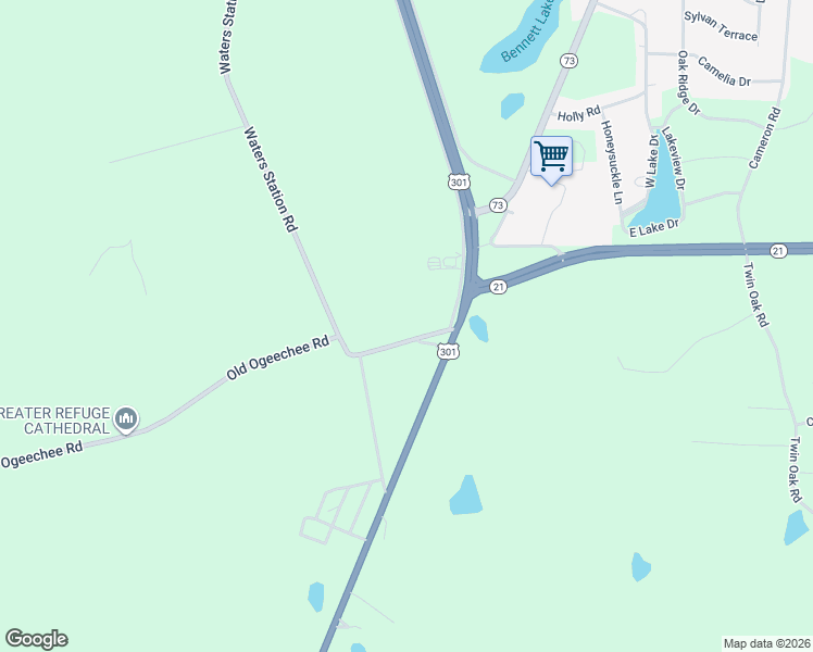 map of restaurants, bars, coffee shops, grocery stores, and more near Waters Station Road in Sylvania