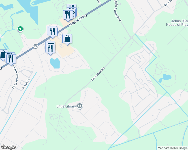 map of restaurants, bars, coffee shops, grocery stores, and more near 3015 Grand Bay Lane in Johns Island