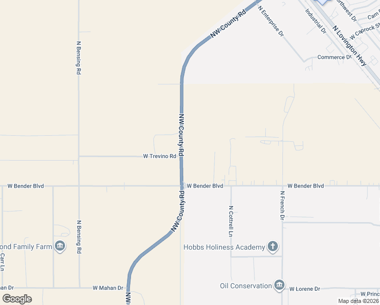 map of restaurants, bars, coffee shops, grocery stores, and more near 2806 West Trevino Road in Hobbs