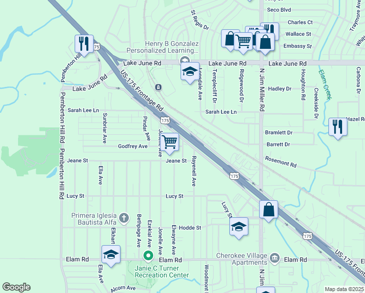 map of restaurants, bars, coffee shops, grocery stores, and more near 899 Fern Avenue in Dallas