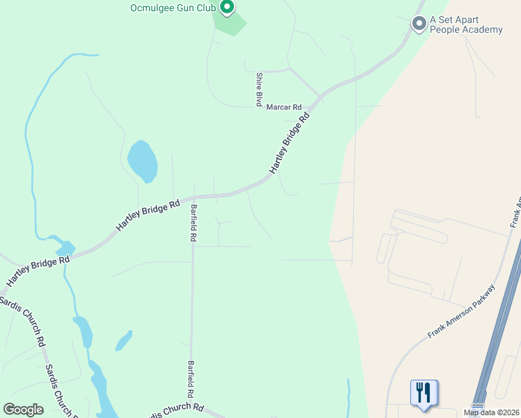 map of restaurants, bars, coffee shops, grocery stores, and more near 108 Kayla Drive in Macon