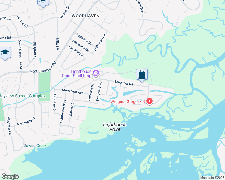 map of restaurants, bars, coffee shops, grocery stores, and more near 662 Port Circle in Charleston