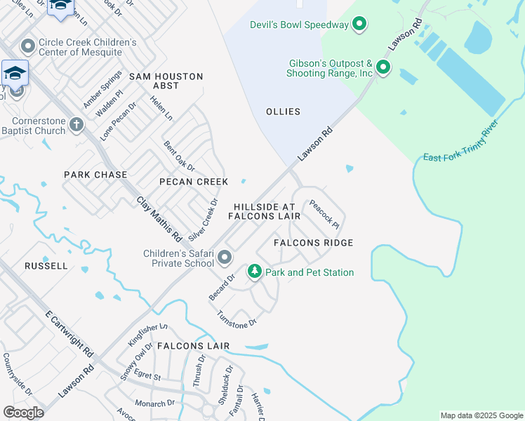 map of restaurants, bars, coffee shops, grocery stores, and more near 2083 Cranberry Court in Mesquite