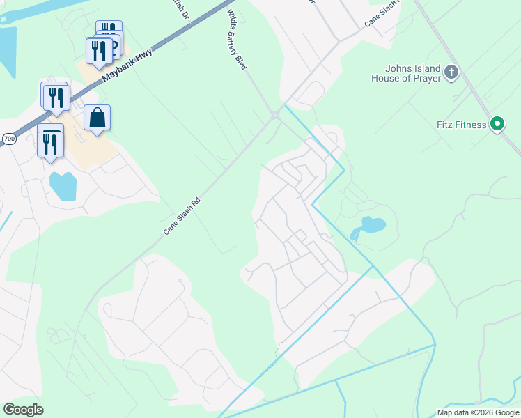 map of restaurants, bars, coffee shops, grocery stores, and more near 1829 Whisperwood Road in Johns Island