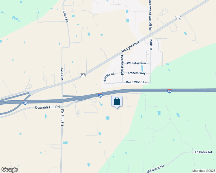 map of restaurants, bars, coffee shops, grocery stores, and more near 142 Hunters Circle in Weatherford