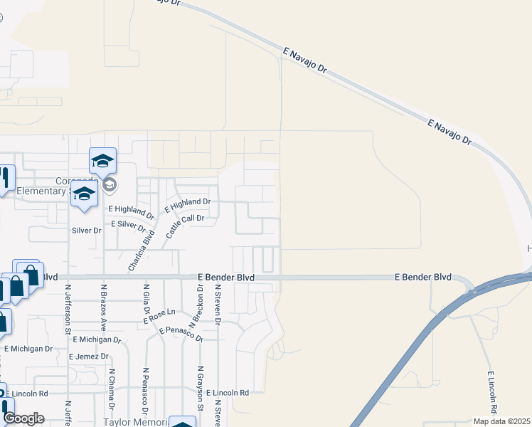 map of restaurants, bars, coffee shops, grocery stores, and more near 2110 Saddle Club Drive in Hobbs