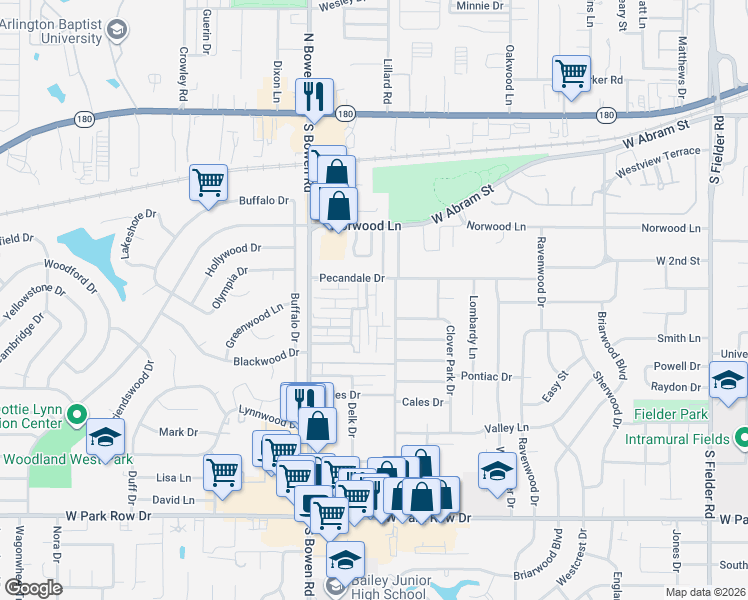 map of restaurants, bars, coffee shops, grocery stores, and more near 2211 Saint Vincent Court in Arlington