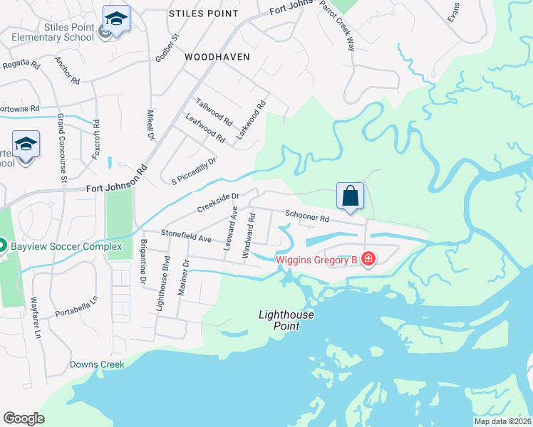 map of restaurants, bars, coffee shops, grocery stores, and more near 1061 Starboard Road in Charleston