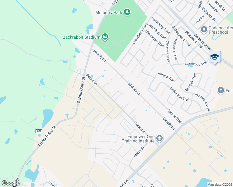 map of restaurants, bars, coffee shops, grocery stores, and more near 14325 Pecan Lane in Forney