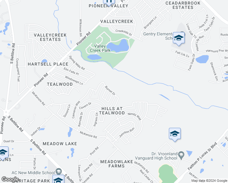 map of restaurants, bars, coffee shops, grocery stores, and more near 1037 Burnet Drive in Mesquite