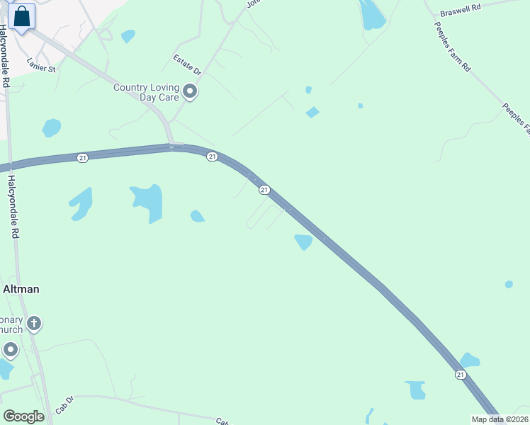 map of restaurants, bars, coffee shops, grocery stores, and more near Countryside Drive in Screven County