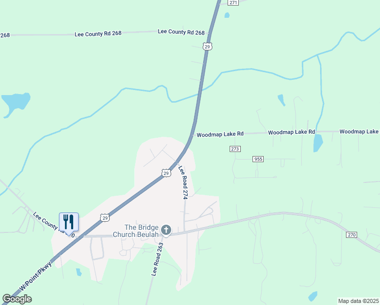 map of restaurants, bars, coffee shops, grocery stores, and more near 9257-9409 Highway 15 in Cusseta