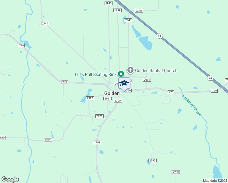 map of restaurants, bars, coffee shops, grocery stores, and more near 5785 Farm to Market Road 779 in Mineola
