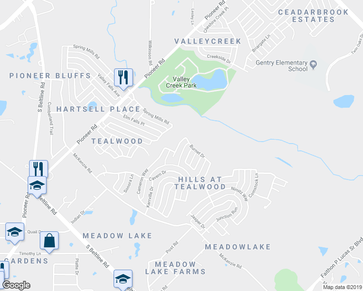 map of restaurants, bars, coffee shops, grocery stores, and more near 2608 Guadalupe Drive in Mesquite
