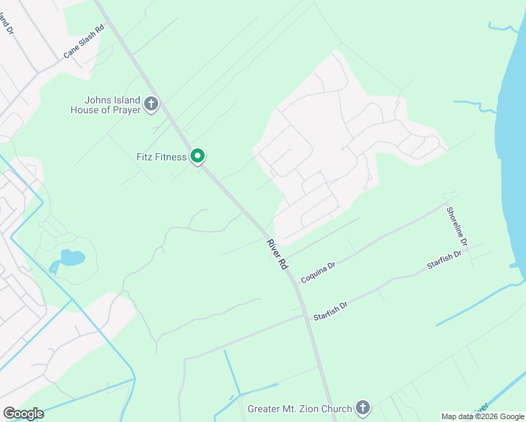 map of restaurants, bars, coffee shops, grocery stores, and more near 2135 River Road in Johns Island