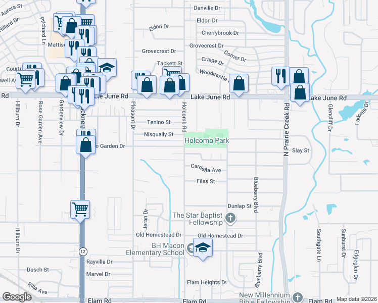 map of restaurants, bars, coffee shops, grocery stores, and more near 8516 Torreon Court in Dallas