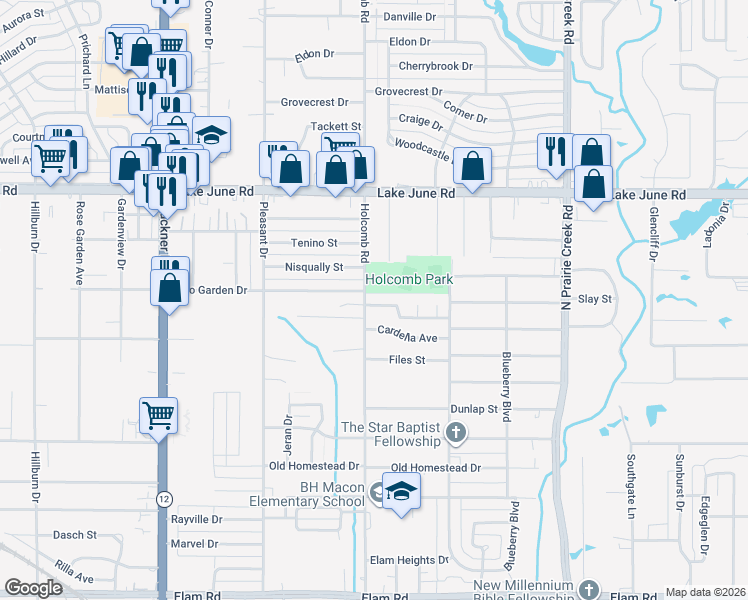 map of restaurants, bars, coffee shops, grocery stores, and more near 8516 Torreon Court in Dallas