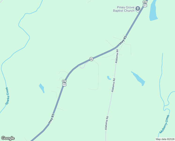 map of restaurants, bars, coffee shops, grocery stores, and more near 12750 Georgia 85 in Waverly Hall