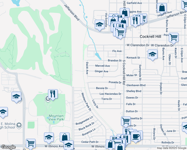 map of restaurants, bars, coffee shops, grocery stores, and more near 4557 Posada Drive in Dallas