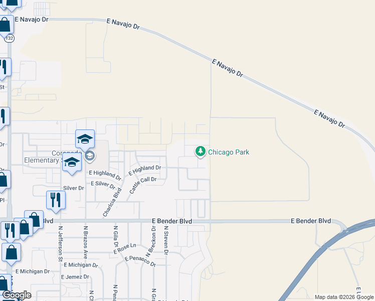 map of restaurants, bars, coffee shops, grocery stores, and more near 2006 Highland Drive in Hobbs