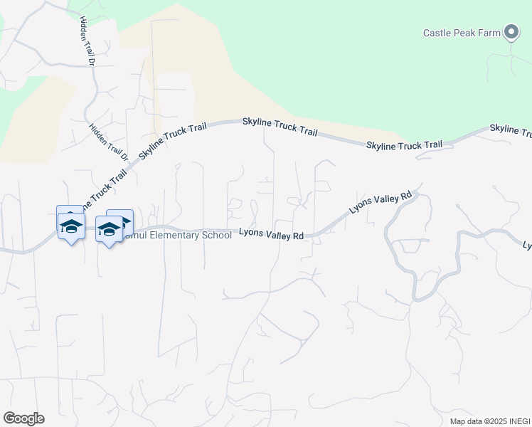 map of restaurants, bars, coffee shops, grocery stores, and more near 14758 Lyons Valley Rd in Jamul