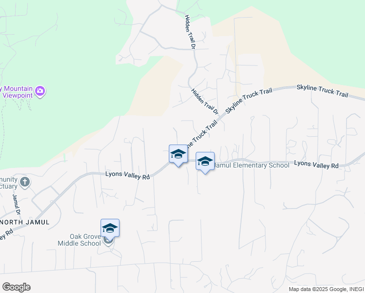 map of restaurants, bars, coffee shops, grocery stores, and more near 14550 Skyline Truck Trail in Jamul